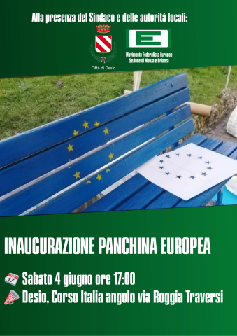 Inaugurazione Panchina Europea