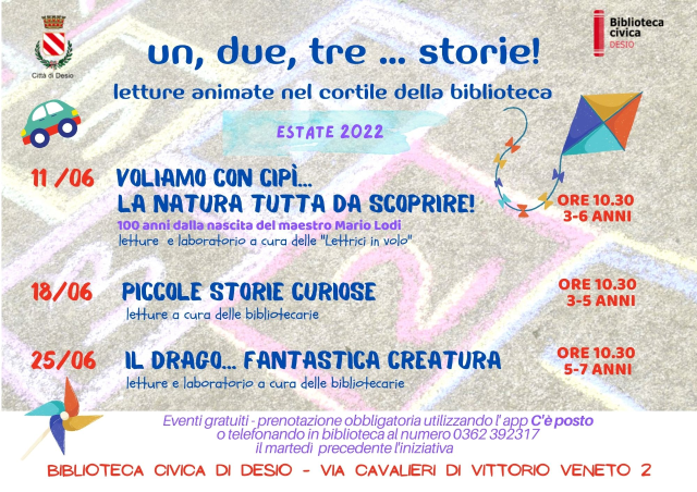 Un, due,tre storie! Letture animate nel cortile della Biblioteca Civica