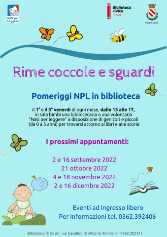 RIME COCCOLE E SGUARDI pomeriggi NPL in biblioteca