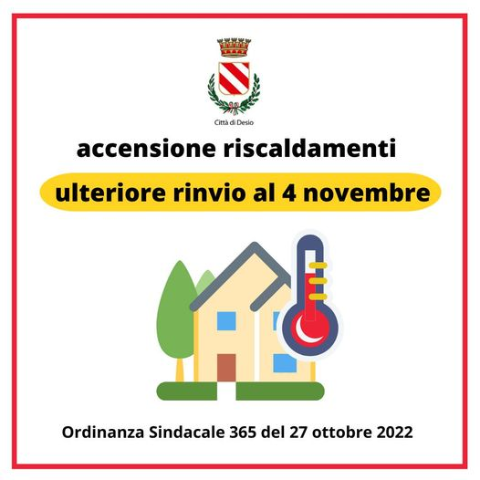 Riscaldamento, rinviata al 4 novembre l’accensione degli impianti termici a combustione