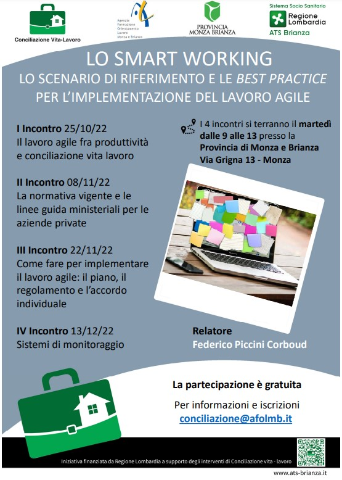 Lo smart working, 4 incontri sulle best practice