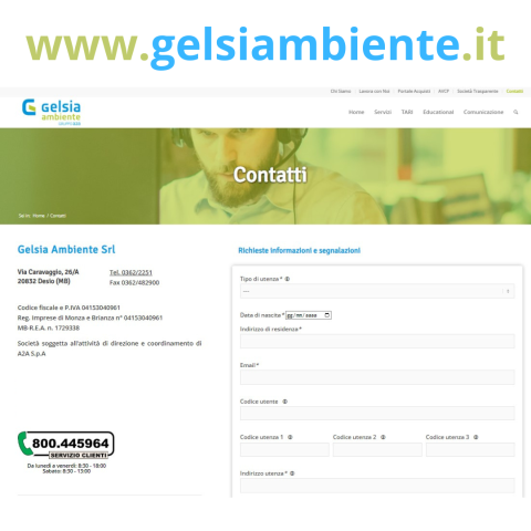 Gelsia Ambiente, dal 1° gennaio cambiano i contatti per info e segnalazioni