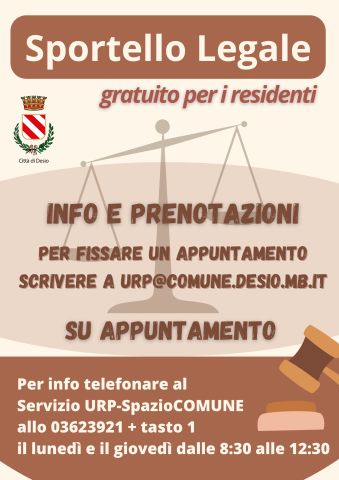 Sportello di consulenza legale, il 31 gennaio riparte il servizio